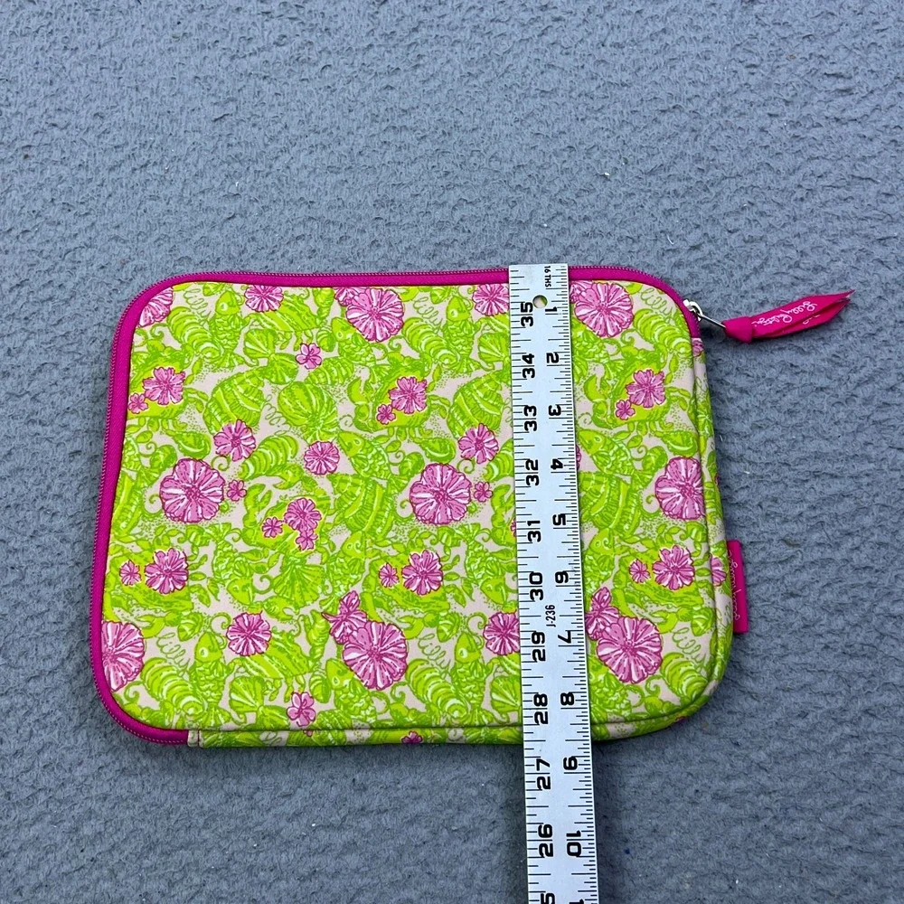 Lilly Pulitzer iPad Tablet Sleeve Case Zip Pink‎ Green Floral Neoprene 8x10